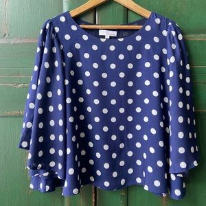 Isla Maude polka dot blouse